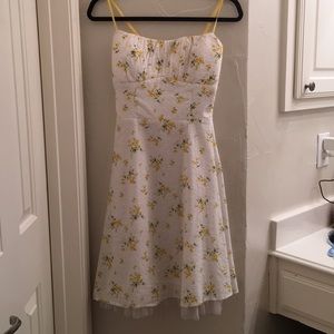 White and Yellow Floral Dress